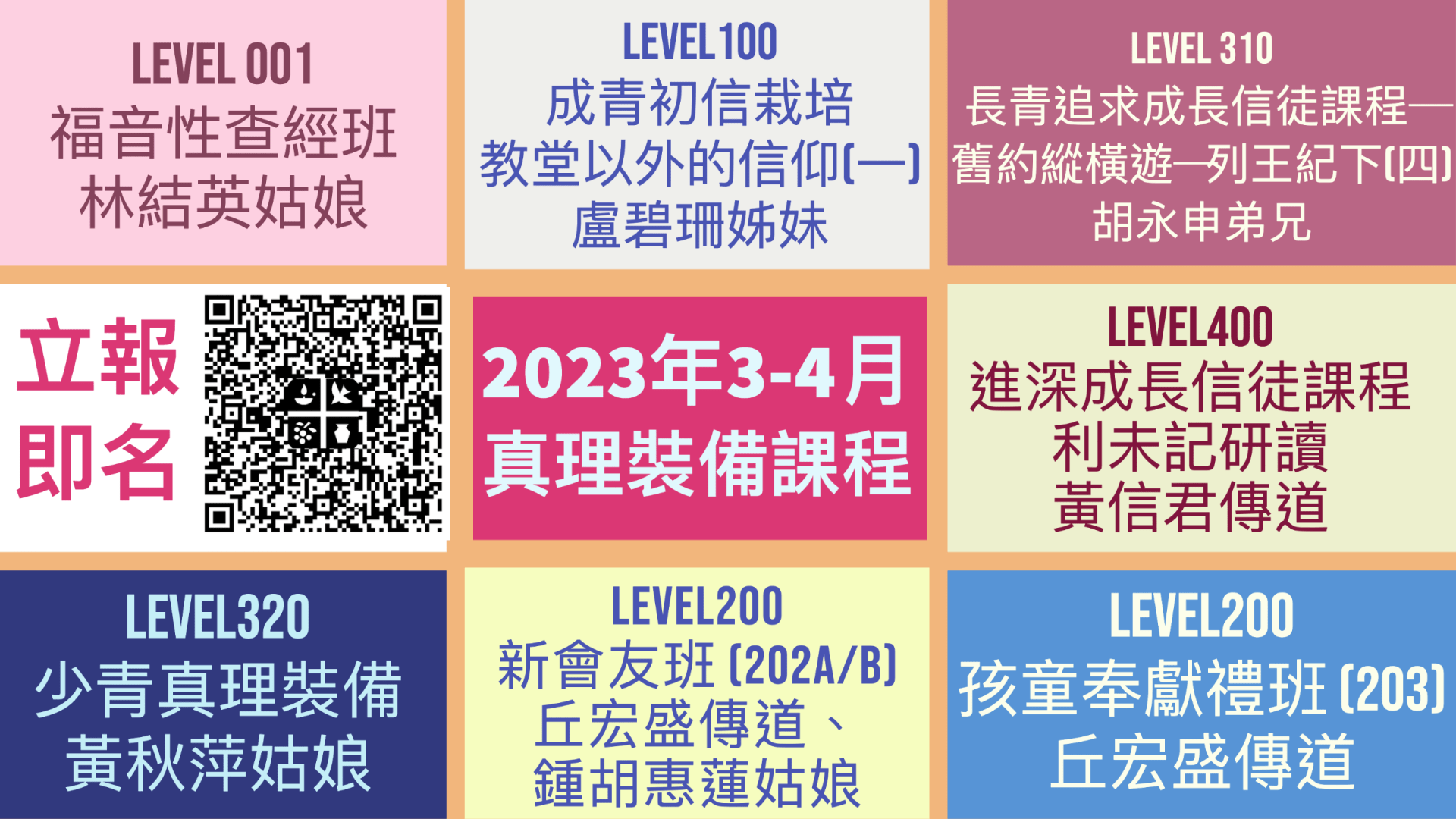 2023 年 03 至 04 月份真理裝備課程