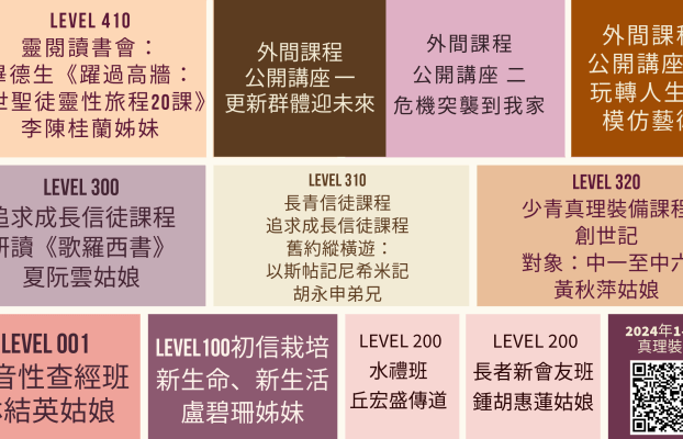 2024 年 1 至 2 月份真理裝備課程