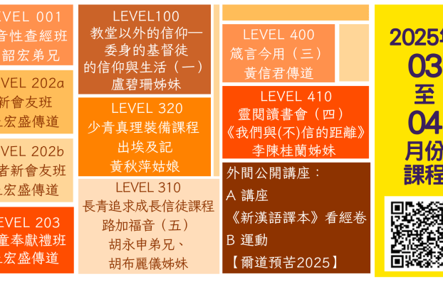 2025 年 7 至 8 月份真理裝備課程